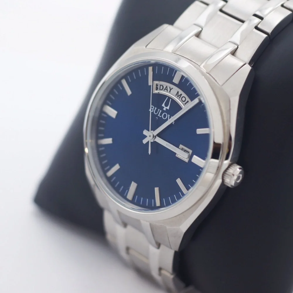 Bulova Men's Watch with Blue Dial and Silver Bracelet - Picture 4 of 5